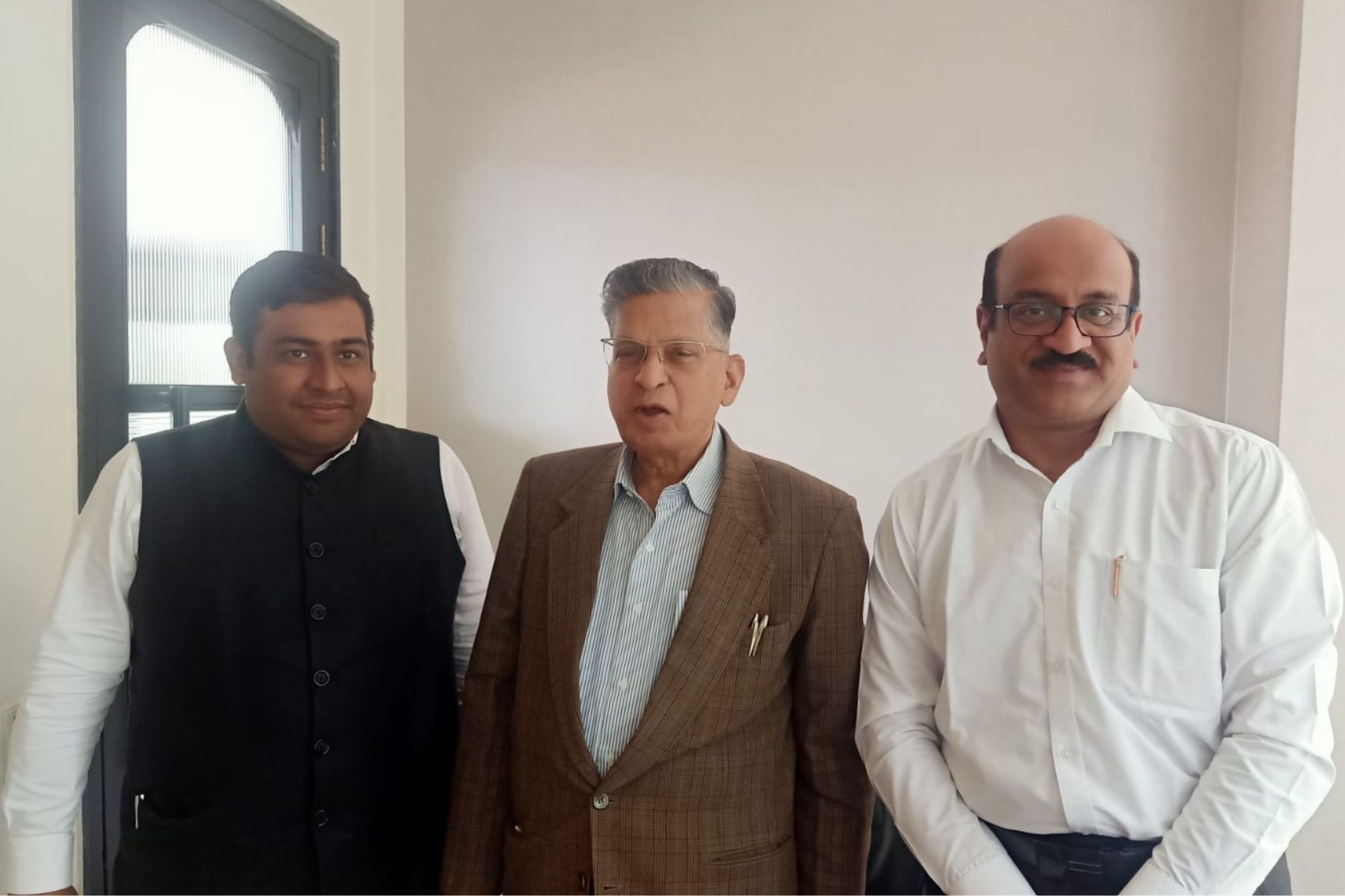 Adv. Manan Sanghai with Retired Justice Vishwanath Shetty and Adv. Vijay Kulkarni