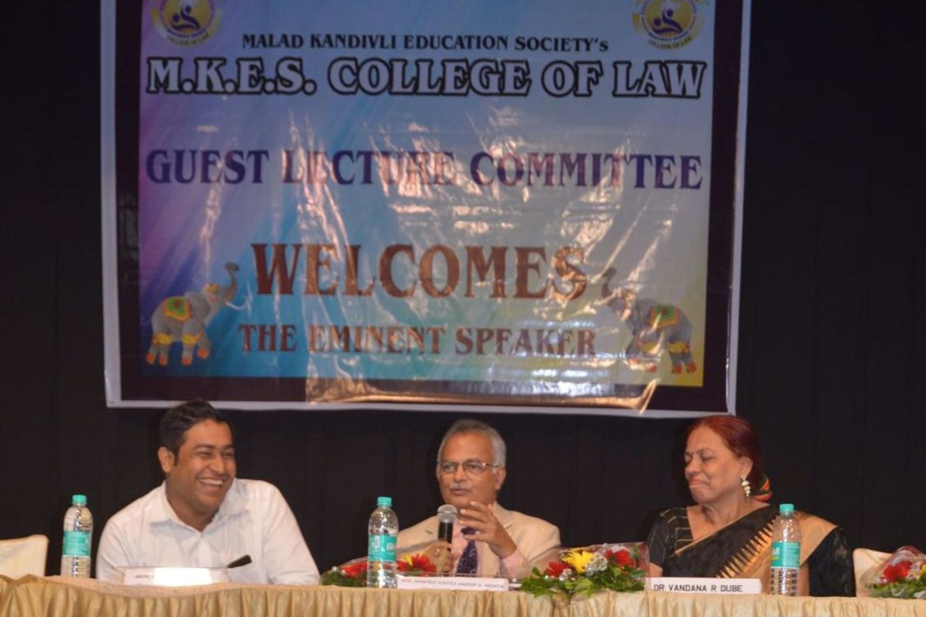 With Retired High Court Justice Anoop Mohta and Principal Vanda Dube