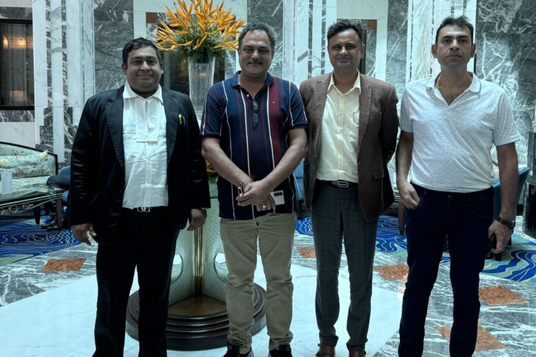 Mr. Manan Sanghai with Manas Gautam, Senior Adv. Mrigendra Singh and Adv. Sumit Singh, discussing legal issues faced by the Financial service sector
